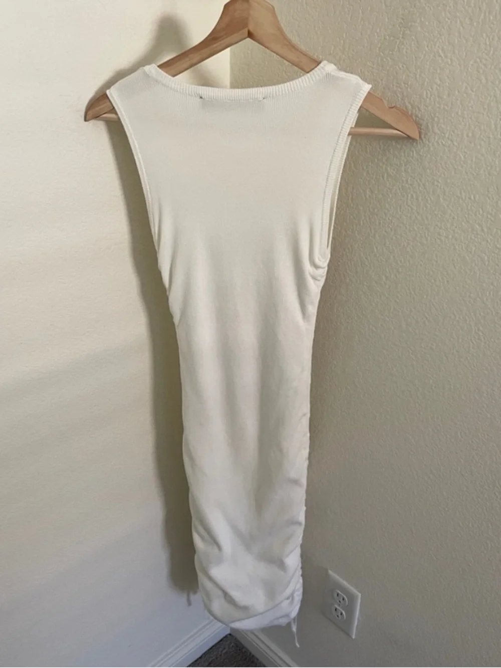 LIONESS Military Minds Mini Dress White Fitted Cinch Tie Dress - Picture 8 of 12